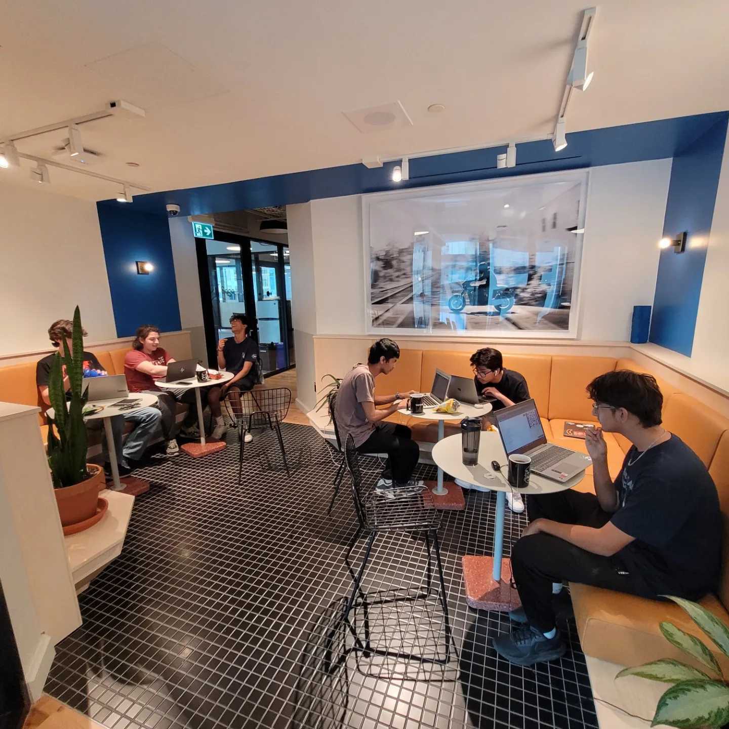Coworking session at modern space