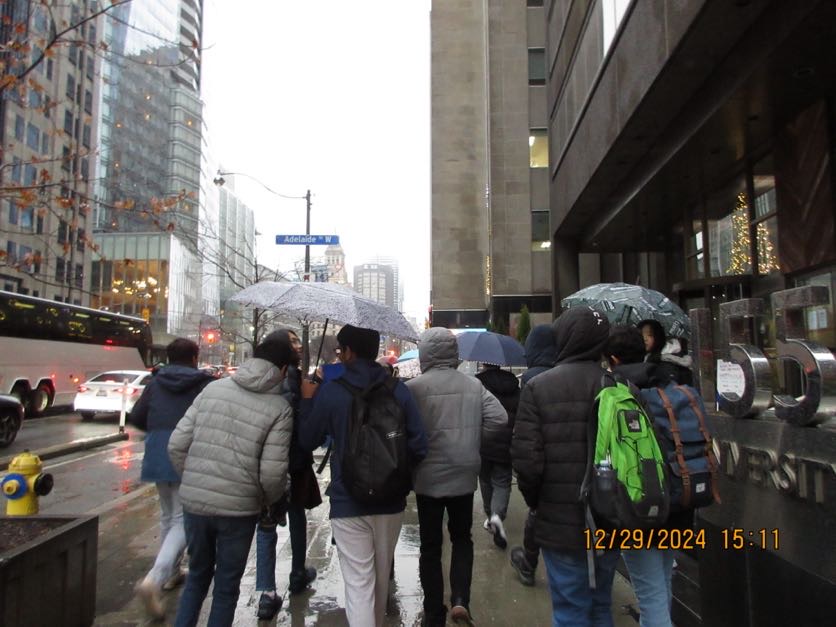 Group meetup in downtown Toronto